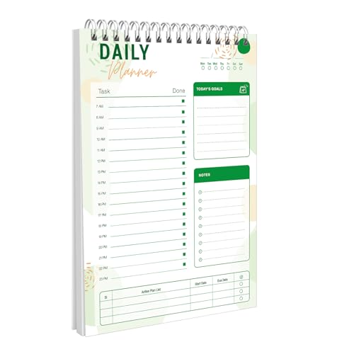 To Do Liste, Notizblock Klein, Tagesplaner Block, A5 To do Planner, 52 Blatt, 15 x 21 cm, Daily Planner, Ziel- und Aufgabeneinstellung, Notizblock, Produktivitätsplaner, Lernplaner, A5-LG von CHARMGIFTBOX