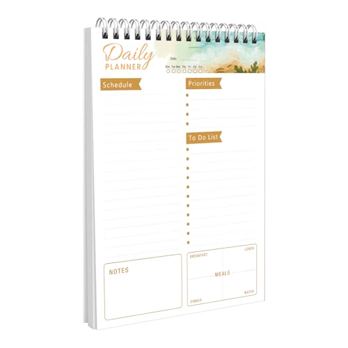 To Do Liste, Notizblock Klein, Tagesplaner Block, A5 To do Planner, 52 Blatt, 15 x 21 cm, Daily Planner, Ziel- und Aufgabeneinstellung, Notizblock, Produktivitätsplaner, Lernplaner, A5-KA von CHARMGIFTBOX