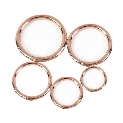 CHATROOM 10/20 Stücke 20-50mm O Ring Metallschnallen Kreis Verbindungshaken DIY Taschengurt Klemme Hundehalsband Verschluss Gürtelschnalle Zubehör (Color : Rosegold, Size : 50mm-20Pcs) von CHATROOM