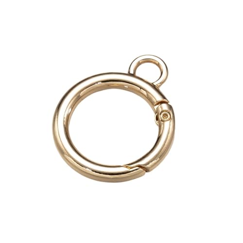 CHATROOM 5 stücke Schlüsselbund Frühling Ring Verbindung Schnalle for Auto Schlüsselring Tasche Lanyard Schlüssel DIY Schmuck Zubehör Machen Liefert Charme Verschluss (Color : Gold, Size : 19mm) von CHATROOM