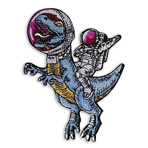 CHBROS Dinosaurier-Astronauten-Aufnäher zum Aufbügeln oder Aufnähen, für Kleidung, Jacken, etc. von CHBROS