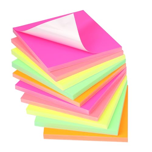 800 Stück Elektrostatisch Selbstklebende Haftnotizen Klebezettel Klein Sticky Magnetic Notes 76 x 76 mm Bunt für Schule Zuhause Büro von CHCAES