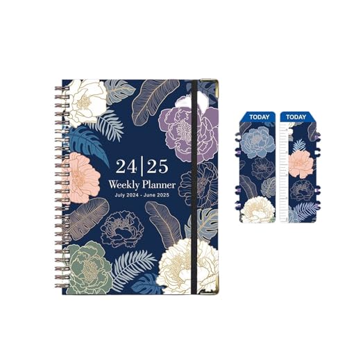 CHCWIS Inspirierende Notizbücher 2 stücke 71 blätter Floral Monatliche Wöchentlich Planer Agenda A5 Notebook Planer Kalender Zeitpläne Schreibwaren Schule Bürobedarf(Color1) von CHCWIS