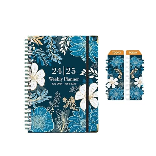 CHCWIS Inspirierende Notizbücher 2 stücke 71 blätter Floral Monatliche Wöchentlich Planer Agenda A5 Notebook Planer Kalender Zeitpläne Schreibwaren Schule Bürobedarf(Color2) von CHCWIS