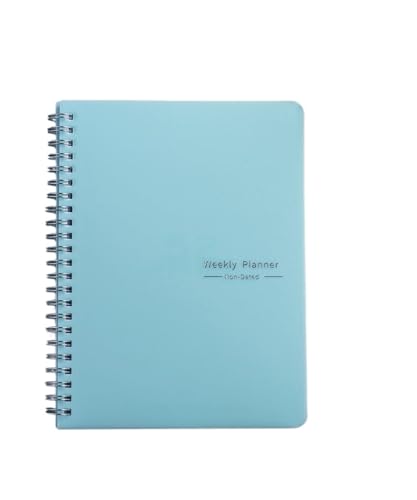 CHCWIS Inspirierende Notizbücher 2 stücke A5 Agenda Planer Notebook Tagebuch Wöchentlich Planer Ziel Gewohnheit Zeitpläne Journal Notebooks for Schule Schreibwaren Büro(Blue-English) von CHCWIS