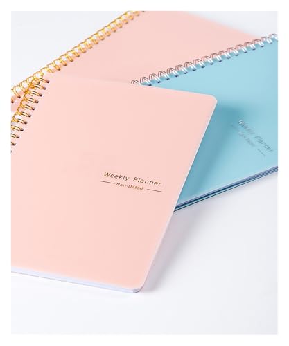 CHCWIS Inspirierende Notizbücher 2 stücke A5 Agenda Planer Notebook Tagebuch Wöchentlich Planer Ziel Gewohnheit Zeitpläne Journal Notebooks for Schule Schreibwaren Büro(Pink-English) von CHCWIS