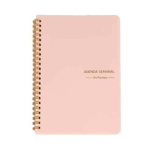 CHCWIS Inspirierende Notizbücher 2 stücke A5 Agenda Planer Notebook Tagebuch Wöchentlich Planer Ziel Gewohnheit Zeitpläne Journal Notebooks for Schule Schreibwaren Büro(Pink-Spanish) von CHCWIS