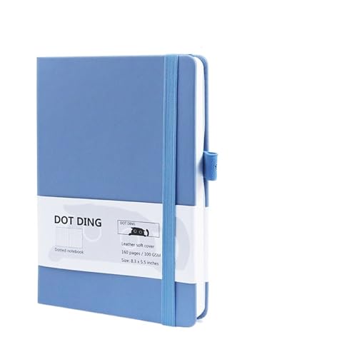 CHCWIS Inspirierende Notizbücher 2 stücke Gepunktete Kugel Notebook A5 100 GSM Journal Hardcover 160 Seiten Elfenbein weiß Papier Sammelalbum Planer Agenda Schreibwaren(SkyBlue) von CHCWIS