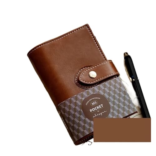 CHCWIS Inspirierende Notizbücher 2 stücke Lose-Blatt-notizbuch Faux Leder Lose-Blatt Reisenden Notebook Planer Journal Schule Büro Schreibwaren(M5 A8 Brown) von CHCWIS