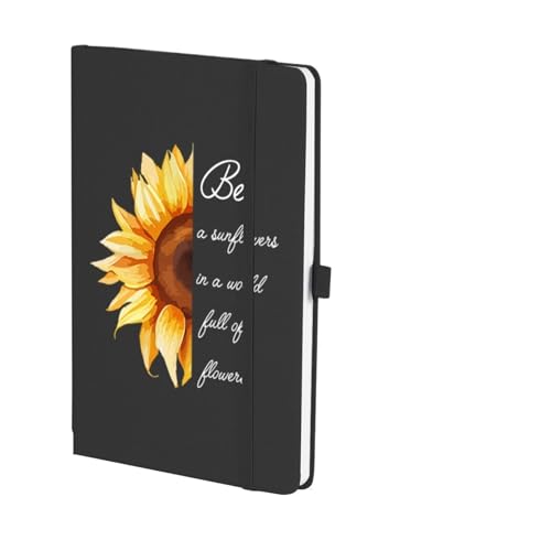 CHCWIS Inspirierende Notizbücher 2 stücke Personalisierte Notebook Sonnenblumen Journal Notizblock Inspirierende Geschenke for Geburtstag(Black) von CHCWIS