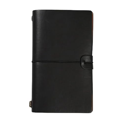 CHCWIS Inspirierende Notizbücher 3 stücke PU Leder Lose Blatt Notebook Reisenden Journal Tagebuch Tragbare Reise Notizblock Tagebuch Notebook Stift Halter Rekord Buch Schreibwaren(Black,M) von CHCWIS