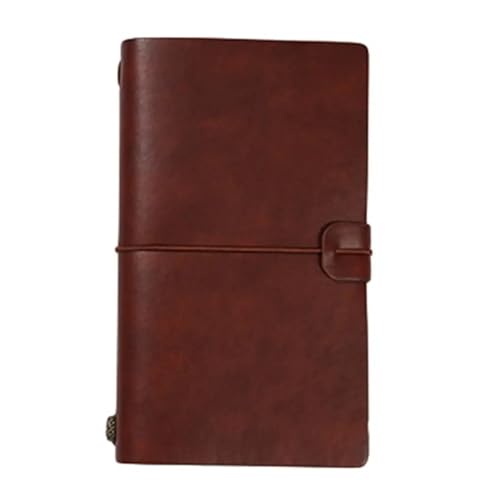 CHCWIS Inspirierende Notizbücher 3 stücke PU Leder Lose Blatt Notebook Reisenden Journal Tagebuch Tragbare Reise Notizblock Tagebuch Notebook Stift Halter Rekord Buch Schreibwaren(Brown Red,S) von CHCWIS