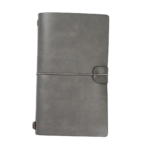 CHCWIS Inspirierende Notizbücher 3 stücke PU Leder Lose Blatt Notebook Reisenden Journal Tagebuch Tragbare Reise Notizblock Tagebuch Notebook Stift Halter Rekord Buch Schreibwaren(Grey,M) von CHCWIS