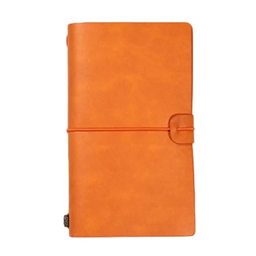 CHCWIS Inspirierende Notizbücher 3 stücke PU Leder Lose Blatt Notebook Reisenden Journal Tagebuch Tragbare Reise Notizblock Tagebuch Notebook Stift Halter Rekord Buch Schreibwaren(Orange,M) von CHCWIS