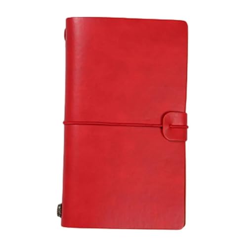 CHCWIS Inspirierende Notizbücher 3 stücke PU Leder Lose Blatt Notebook Reisenden Journal Tagebuch Tragbare Reise Notizblock Tagebuch Notebook Stift Halter Rekord Buch Schreibwaren(Red,S) von CHCWIS