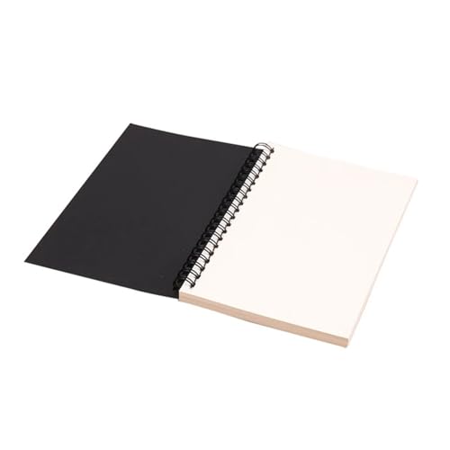 Inspirierende Notizbücher 3 stücke Buch Retro Spirale Spule Kraft Papier Notebook Sketchbuch Malerei Tagebuch Zeichnung Malerei Graffiti Büro Schule Schreibwaren(Black-White Inner,12x18cm-50 sheets) von CHCWIS