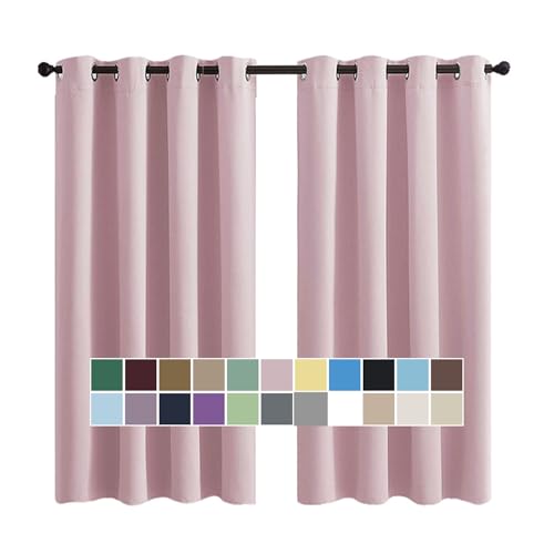 CHENG Blickdicht Abdunkelnd, Verdunkelungsvorhang Tür, Blickdicht Hochwertige Qualität Kälteschutz, für Zimmer Küche Babyroom, 140x100cm(HöhexBreite), Hell-pink, 2er Set von CHENG