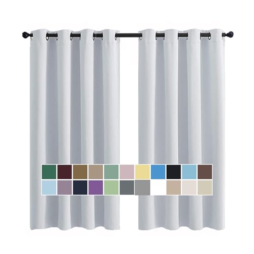 CHENG Vorhang Gardine, Vorhang Modern, Blickdicht Hochwertige Qualität Kälteschutz, für Schal Schlafzimmer Kinderzimmer Wohnzimmer, 100x100cm(HöhexBreite), Weiß, 2er Set von CHENG