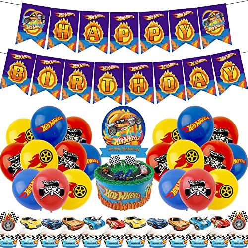 41PCS Monster Truck Ballon Geburtstag Dekoration Set, Monster Truck Ballon Thema Birthday Party Accessory Set Pull Flag Cars Ballon Kindergeburtstag Deko Party Dekoration Party Supplies für Jungen von CHENGLI