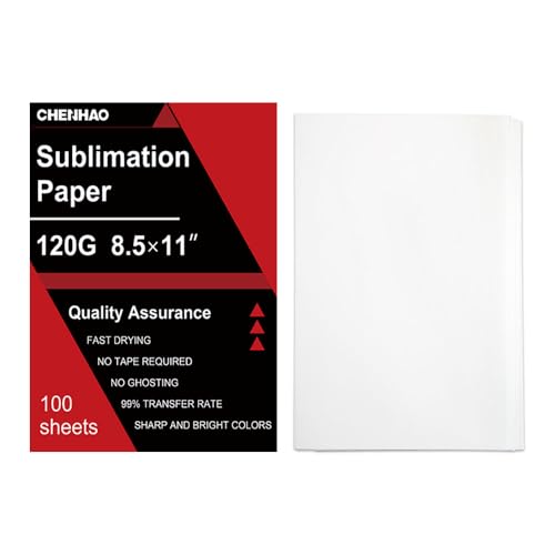 Sublimationspapier, 21,6 x 27,9 cm, 120 Blatt, 120 g/m², Thermo-Transferpapier, geeignet für jeden Tintenstrahldrucker mit Sublimationstinte von CHENHAO-SUB