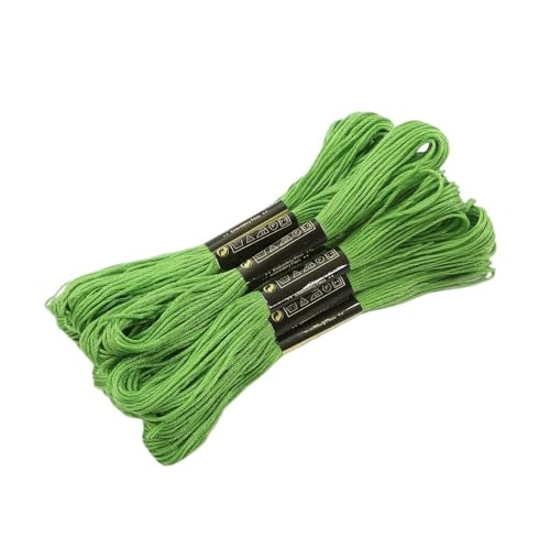 CHENJIAHAO FreundschaftsarmbäNder Selber Machen 10/20 Stück Ankerfarbe Baumwolle Kreuzstich Nähstränge Stickgarn Floss Kit Nähzubehör Stickgarn(Green,10pcs) von CHENJIAHAO