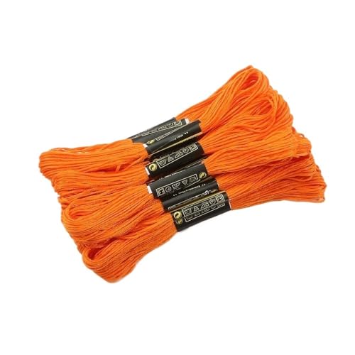 CHENJIAHAO FreundschaftsarmbäNder Selber Machen 10/20 Stück Ankerfarbe Baumwolle Kreuzstich Nähstränge Stickgarn Floss Kit Nähzubehör Stickgarn(Orange,10pcs) von CHENJIAHAO