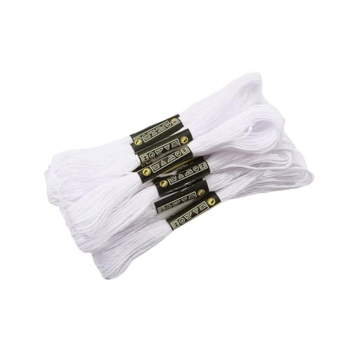 CHENJIAHAO FreundschaftsarmbäNder Selber Machen 10/20 Stück Ankerfarbe Baumwolle Kreuzstich Nähstränge Stickgarn Floss Kit Nähzubehör Stickgarn(White,20pcs) von CHENJIAHAO