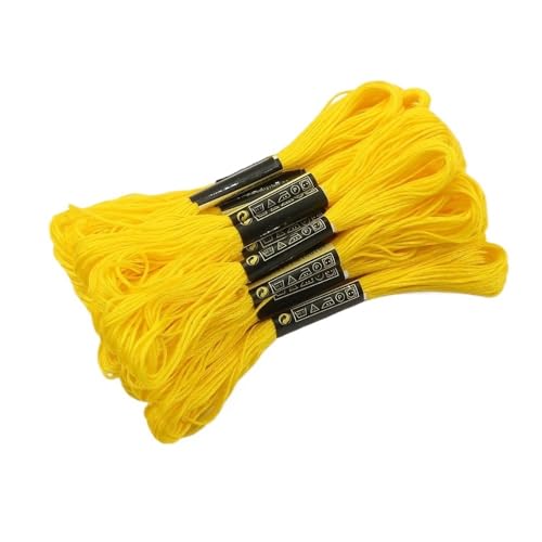 CHENJIAHAO FreundschaftsarmbäNder Selber Machen 10/20 Stück Ankerfarbe Baumwolle Kreuzstich Nähstränge Stickgarn Floss Kit Nähzubehör Stickgarn(Yellow,20pcs) von CHENJIAHAO