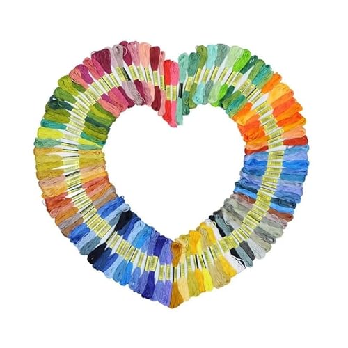 CHENJIAHAO FreundschaftsarmbäNder Selber Machen 50 Stücke/100 Stücke Nähzubehör Farbe Regenbogen Baumwollfaden Handwerk Stickerei Kreuzstich Nähgarn Set Strickzubehör Stickgarn(100pcs) von CHENJIAHAO