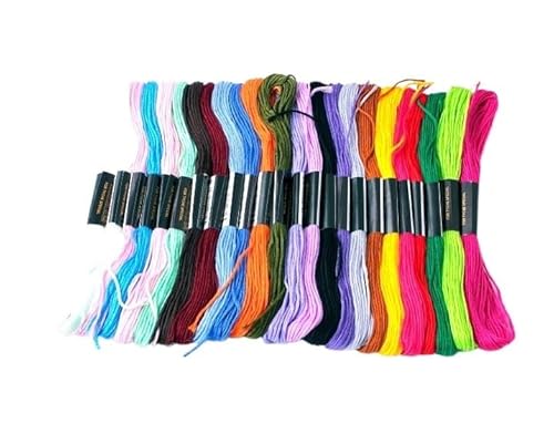 CHENJIAHAO FreundschaftsarmbäNder Selber Machen 50 oder 24 Farben Kreuzstichgarn Stickgarn Zahnseide Nähstränge Bastelarmband geflochten Stickgarn(8 Meters 24 Random) von CHENJIAHAO