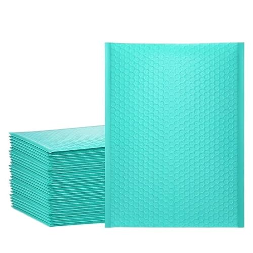 Versandtaschen 100 Stück holografische Mailer, rosa, Poly-Blase, gepolsterte Versandumschläge for Verpacken, selbstklebende Versandtasche, Luftpolsterung LuftpolsterumschläGe(100pcs green,15*18cm) von CHENJIAHAO