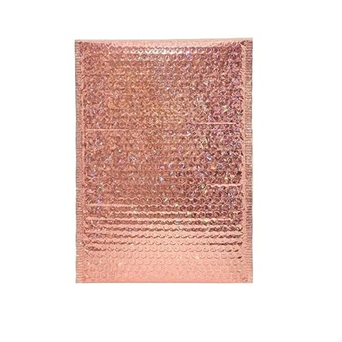 Versandtaschen 50Pcs Holographische Mailer Silber Mailing Umschlag Wasserdichte Kurier Tasche Gepolsterte Blase Umschläge Verpackung Tasche for Versand LuftpolsterumschläGe(Champagne,15*20cm) von CHENJIAHAO