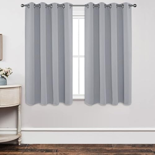 CHENMIAO Gardinen Vorhänge Blickdicht 340 x 170 cm Leichte & Weiche Winter Extra Warm Lärmschutz Curtains for Living Room mit Ösen, Waschbar für Schlafzimmer Kinderzimmer, Hellgrau von CHENMIAO