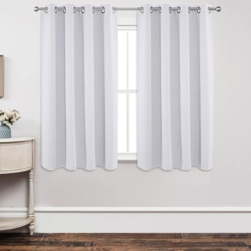 CHENMIAO Verdunklungsvorhänge Gardinen 190 x 150 cm Dicker Stoff Thermovorhänge Gegen Kälte Gardinen Modern Blackout Curtain Vielen Farben Und Größen für Schlafzimmer Kinderzimmer, Weiß von CHENMIAO