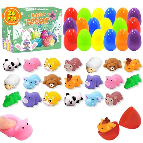 CHENRI Prefilled Easter Eggs with Toys, Vorgefüllte Ostereier mit Spielzeug, Gefüllte Ostereier, Osterei Füller für Ostern Party Favors, Ostereier Spielzeug für Kinder Jungen Mädchen (24pcs) von CHENRI