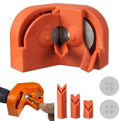 Multipurpose Drill Bit Grinding Sharpener, Mehrzweck-Bohrer-Schleifgerät, Bohrerschärfgerät, Elektrischer Bohrerschärfer, Tragbares Bohrer Schleifgerät Schleifwerkzeug für alle Bohrer (Orange) von CHENRI