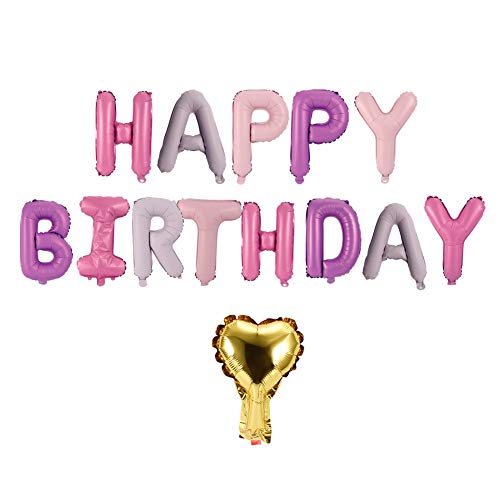 CHEOTIME Alles Gute zum Geburtstag Luftballons Banner, Gold 16 Zoll 3D Aluminiumfolie Aufblasbares Buchstaben-Set Set Banner Luftballons Geburtstagsfeier Dekorationen Lieferungen (Bunt) von CHEOTIME