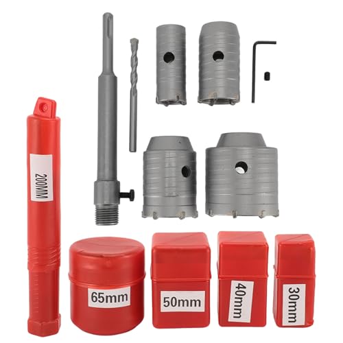 CHEOTIME Lochsägen-Set, 4-teiliges Bohrlochschneider-Set mit 30, 40, 50, 65 mm Lochbohrern für SDS Plus Hammerbohrer, zum Bohren von Beton, Ziegel, Zement, Steinwänden, Heimwerken von CHEOTIME