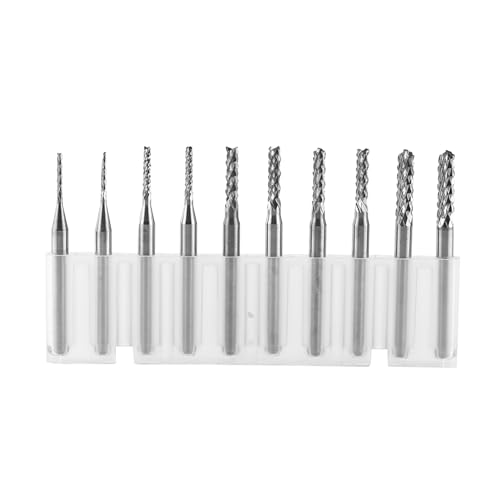 Cheotime Carbide Square End Mill, 10 propcs Wolfram -Carbid -Endmühle Gravur Bits Fräsenschneider 1,0,1,5,2,0,5,3,0 mm Schnitt von CHEOTIME