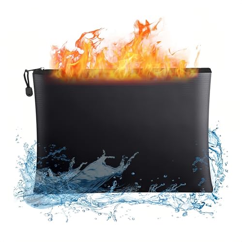 Feuerfeste Dokumententasche A5, 28x17cm Wasserfeste Tasche, Sicherheit Aufbewahrungsbeutel mit Ziplock, Geldtasche für Urkunden, Pässe, Rechtsakten, Wertsachen von CHEPULA