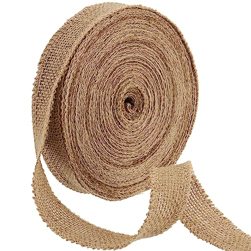 CHEUKYIU 25m/Rollen Juteband, Breits 2,5cm Natürliches Sackleinenband Juteband Sackleinen Geschenk Dekoband Deko Juteband für DIY Handwerk Weihnachten Deko Hochzeit Party Geschenkverpackung von CHEUKYIU