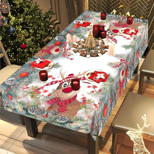 CHEVVY Weihnachtstischdecken 80 * 120CM Tischdecke Weihnachten Rechteckige Lang Weihnachten Tischdecke Tischset für Partys, Essen, Bankett im Freien von CHEVVY