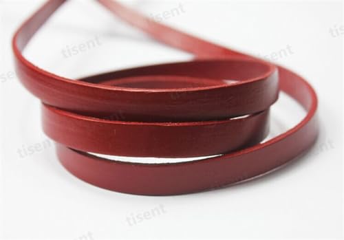 Lederband 10 mm x 2 mm Flacher Lederbandstreifen for DIY-Armband-Bastelband, 2 mm Dicke. Flache Lederschnur (Color : Hawthorn, Size : 1 Yard) von CHEWYZ