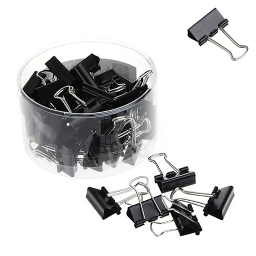 CHFYIJYHM 12 Stücke Schwarz Metall Binder Clips Datei Büroklammer Foto Stationäre Bürobedarf Schule Briefpapier Dokument von CHFYIJYHM