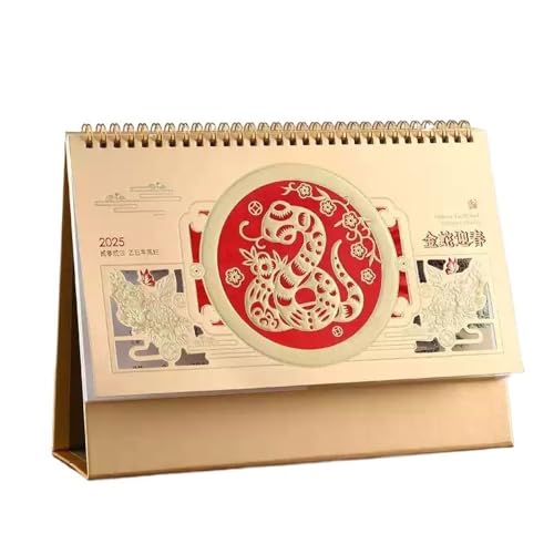 CHFYIJYHM 2025 Jahr der Schlange Tischkalender Chinesischer Stil Kalender Desktop Dekoration Notizblock Kalender Geschenke Kalender Chinesische Malerei (A) von CHFYIJYHM