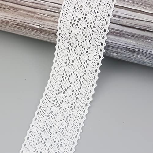 CHFYIJYHM 4,5 m pro Rolle, weiße Baumwolle, bestickt, Spitze, Netzstoff, zum Basteln, Nähen, Kleidung, handgefertigt, Bastelband, Materialien Spitze (Stil 28,9 cm, 5 cm) von CHFYIJYHM