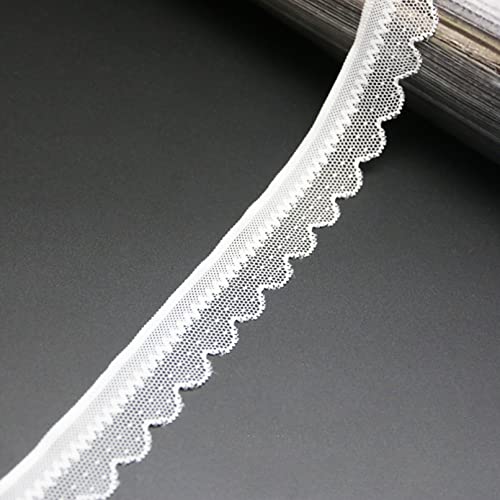 CHFYIJYHM 4,5 m weißer elastischer Spitzenstoff, Unterwäsche, Stretch-Schnürsenkel, Besatz, DIY, Basteln, Nähen, Kleidung, Zubehör, Spitze (Stil 33 2,2 cm) von CHFYIJYHM