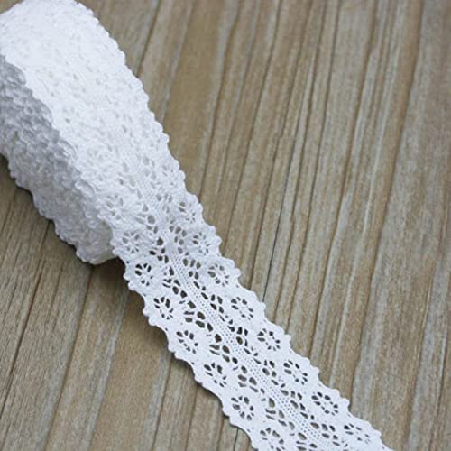 CHFYIJYHM 5,47 Yards/Rolle weiße Baumwolle bestickt Spitze Netz Stoff Besatz DIY Nähen Kleidung Handarbeit Handwerk Band Materialien Spitze (Stil 17 3 cm) von CHFYIJYHM