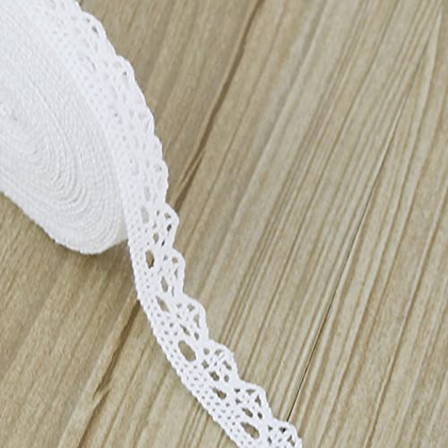 CHFYIJYHM 5,47 Yards/Rolle weiße Baumwolle bestickt Spitze Netz Stoff Besatz DIY Nähen Kleidung Handarbeit Handwerk Band Materialien Spitze (Stil 22 1,2 cm) von CHFYIJYHM