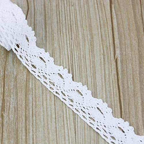 CHFYIJYHM 5,47 Yards/Rolle weiße Baumwolle bestickt Spitze Netz Stoff Besatz DIY Nähen Kleidung Handarbeit Handwerk Band Materialien Spitze (Stil 7 2,5 cm) von CHFYIJYHM